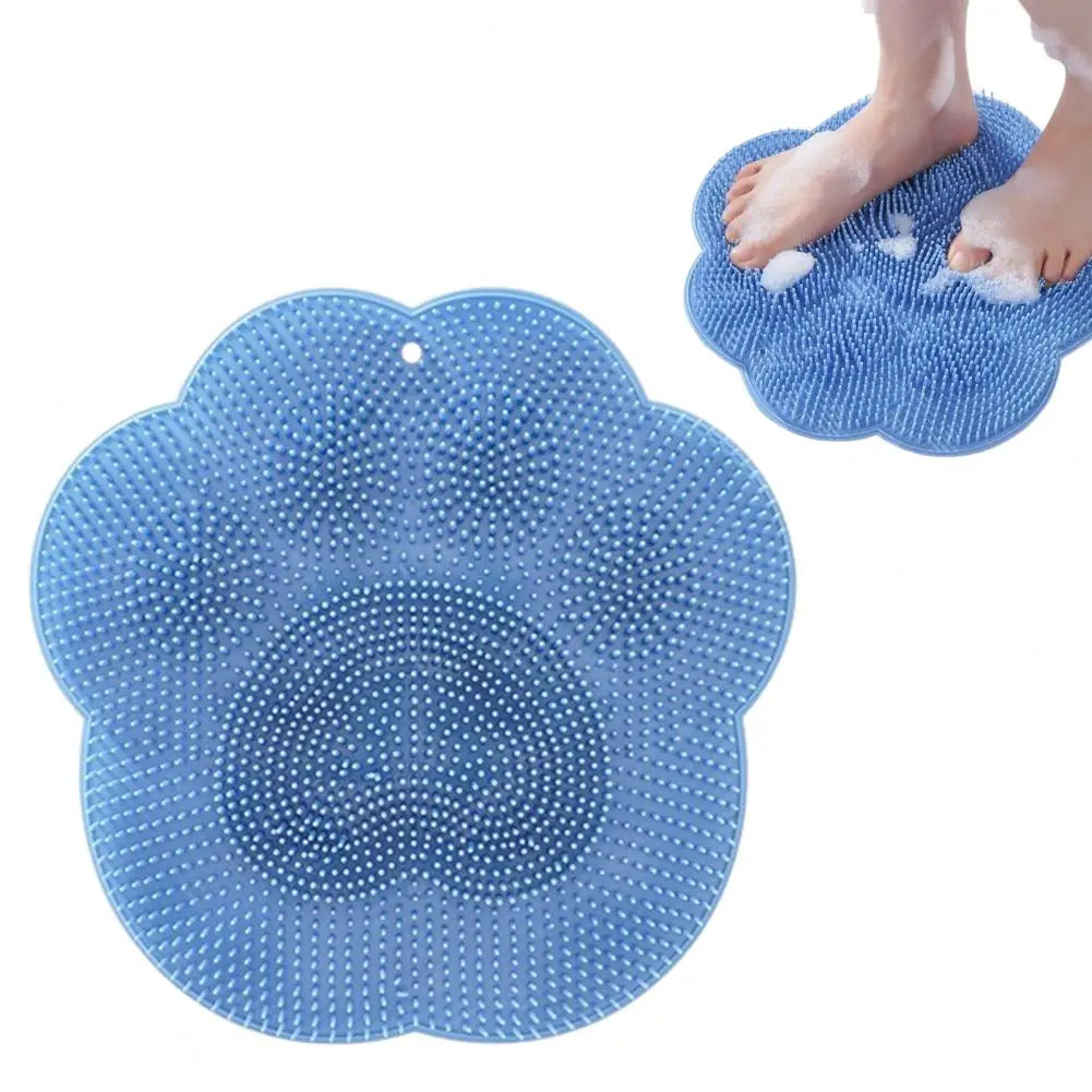 

Нескользящий скребок для тела, отшелушивающий коврик для ног с мягкой щетиной и присоской для душа, ванны, дома, ванной комнаты для отдыха