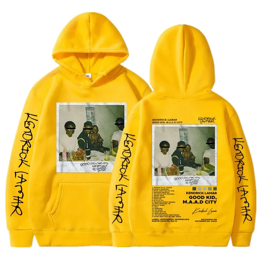 Hip Hop Männer Frauen Hoodie Rapper Kendrick Lamar Good Kid Album Grafik Gedruckt Kapuzenpullover Mode Tasche Streetwear – Detail 16