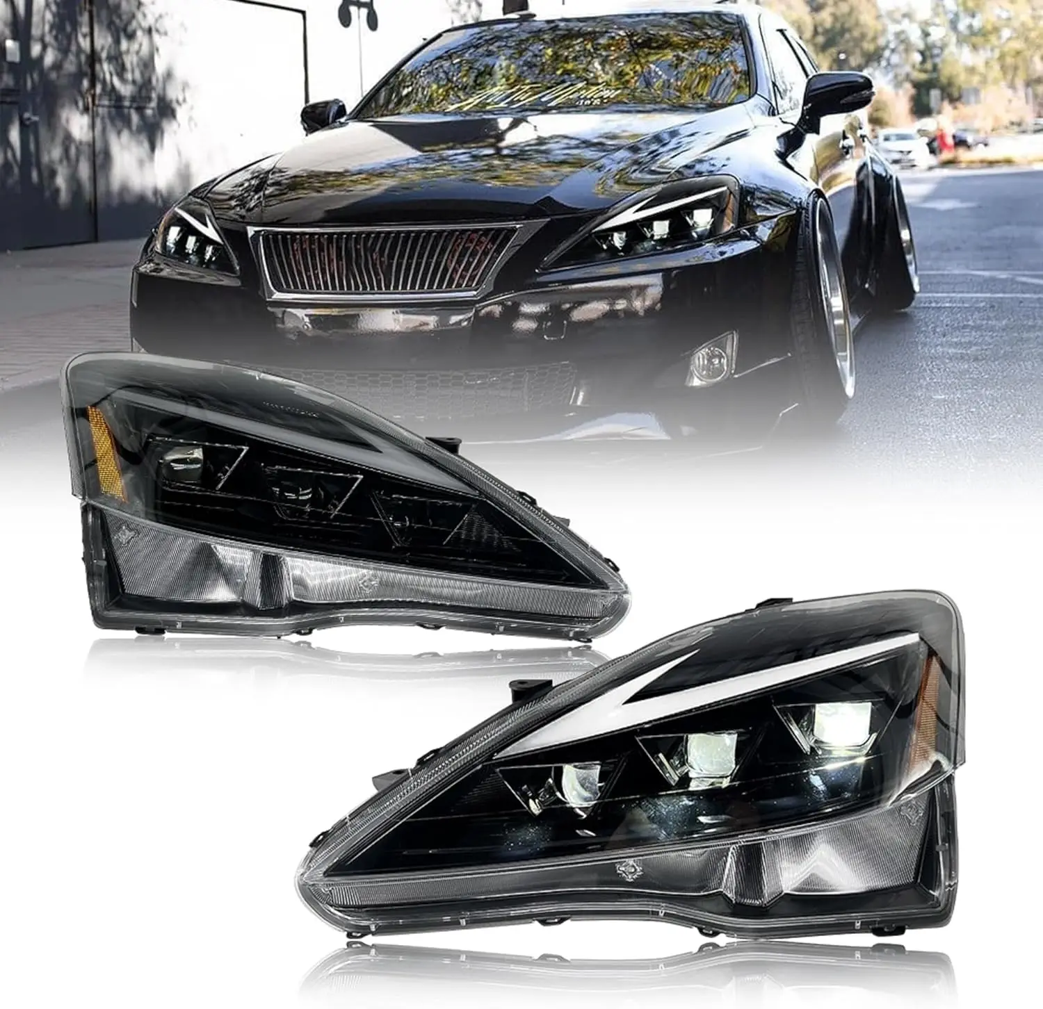 

1Set LED Headlights Assembly for Lexus IS250 IS250C IS350C 2006-2012 Advanced Upgrade Option Turn Signal Front Head Lamps