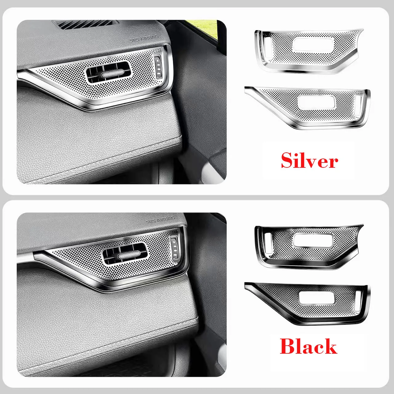 LHD RHD لتويوتا RAV4 RAV 4 2019-2021 2022 2023 2024 الفولاذ المقاوم للصدأ تكييف الهواء تنفيس الغبار حامي المخرج غطاء الكسوة