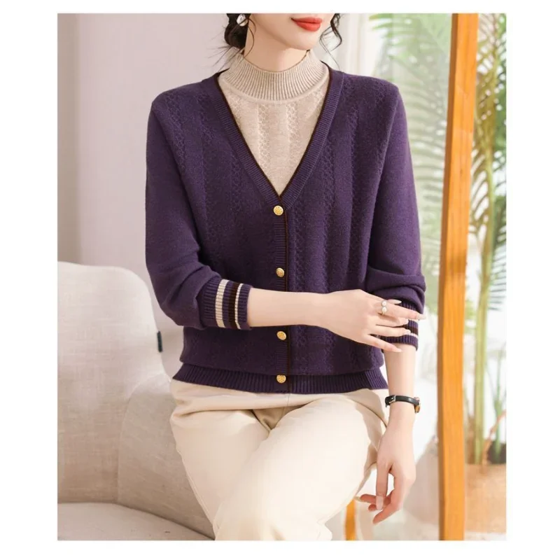 

Свитер Базовый вязаный свободный топ с получерепаховым воротником, искусственный комплект из двух частей