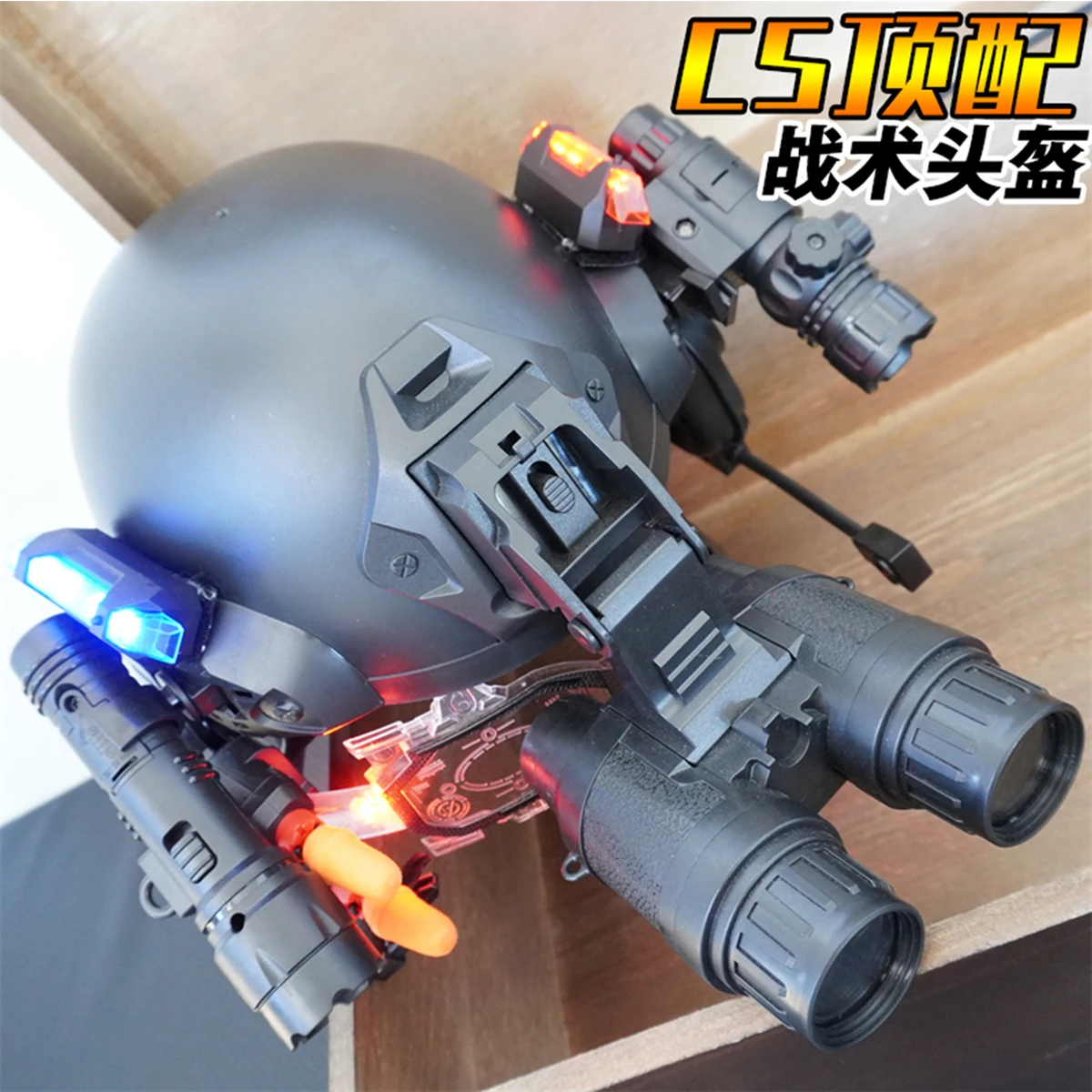 Tactical Helmet Children's Military Training Protective Helmet with Infrared Laser Flashlight Telescope Outdoor Combat Equipment