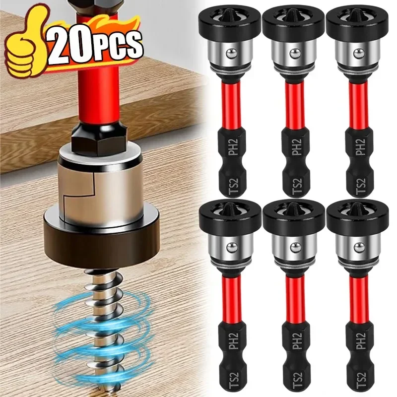 1-20pcs Positioning Screwdriver Bits Adjustable Hex Magnetic Drywall Screw Bits Plasterboard Screws Locating Batch Head Drilling