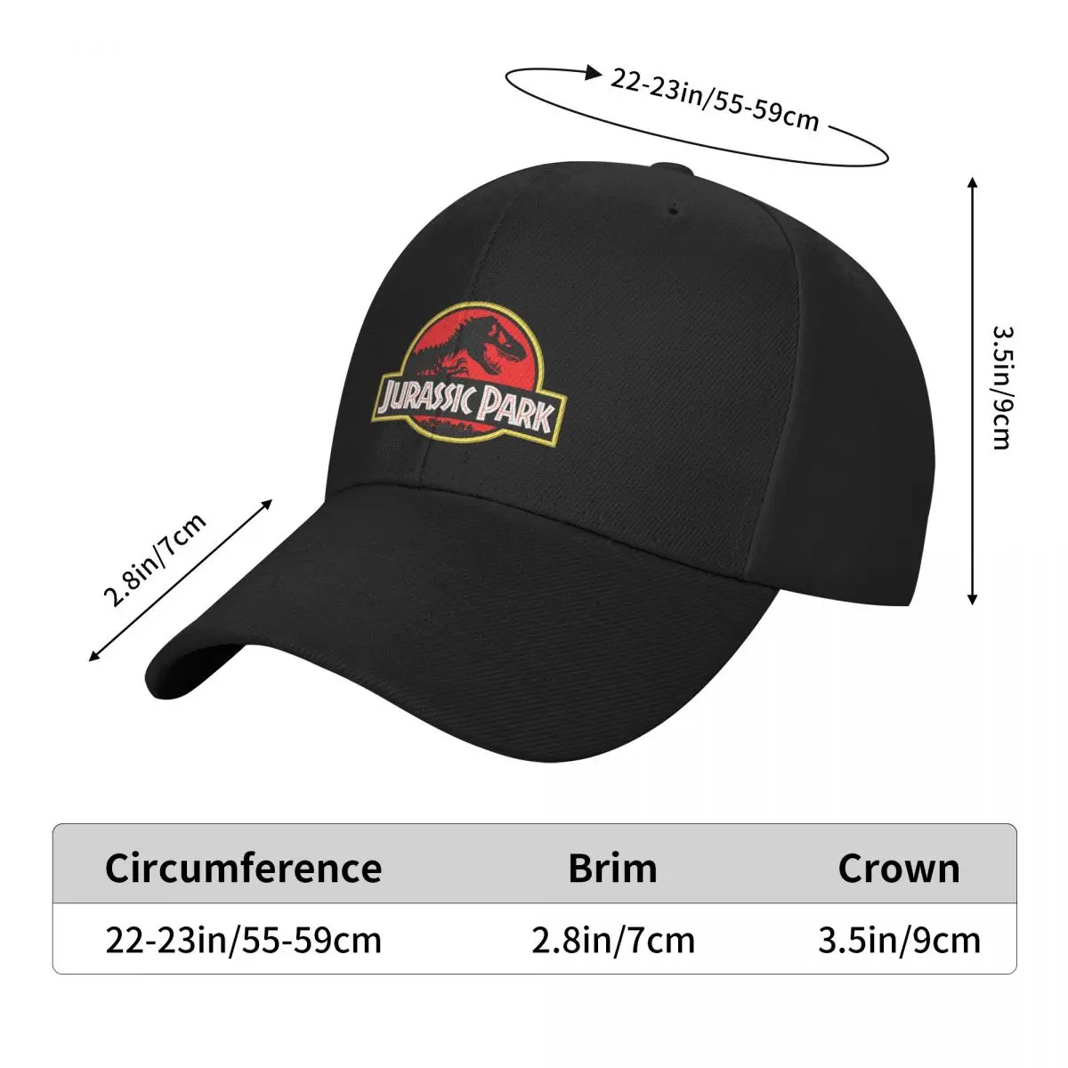 Jurrasic Park Classic T-Shirt Baseball Cap foam party Hat summer hat Women's Hats Men's