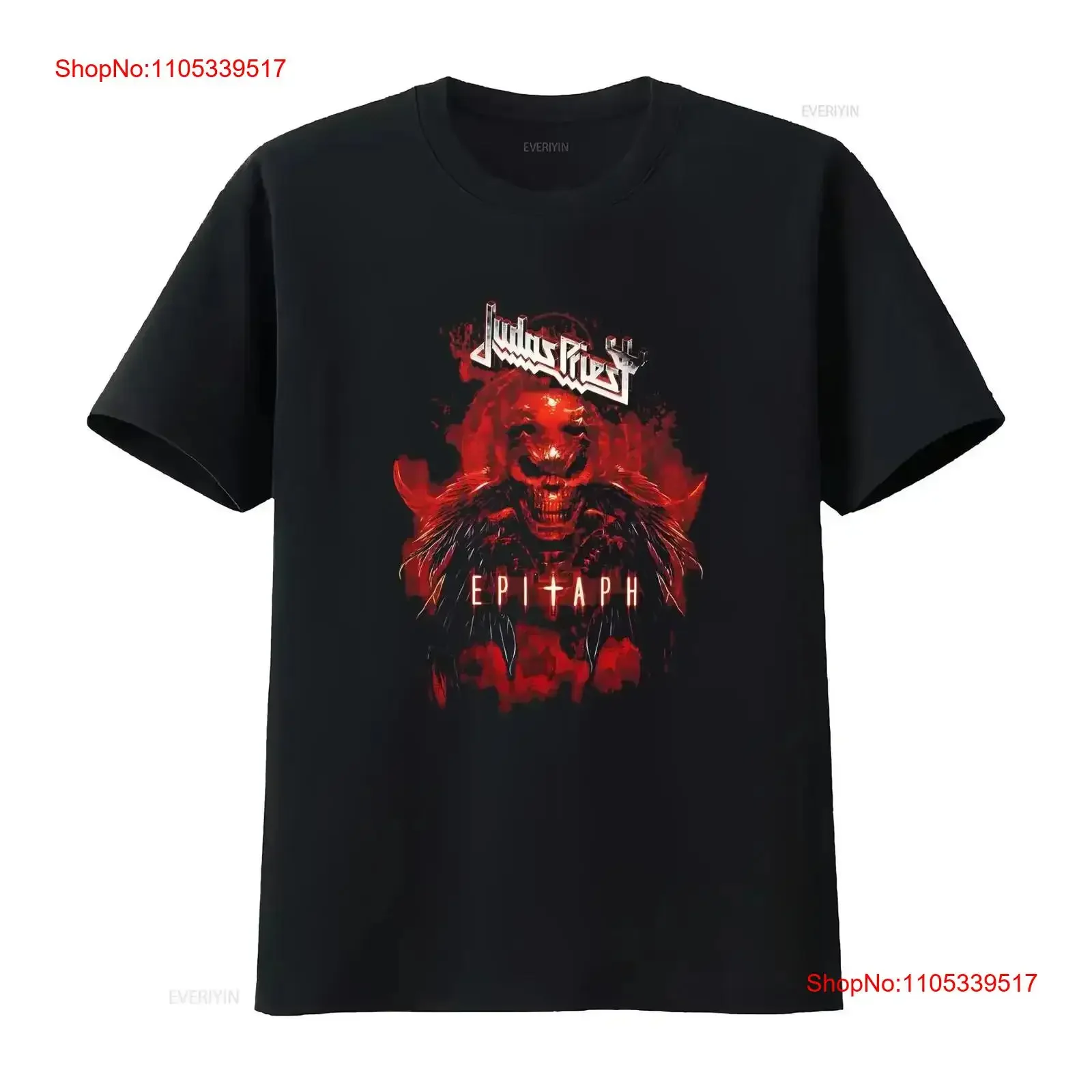 Judas Priest Epitaph Red Horns T Shirt OFFICIAL vintage Washed Slightly homme Soft designer clothes fashion graphic vintage