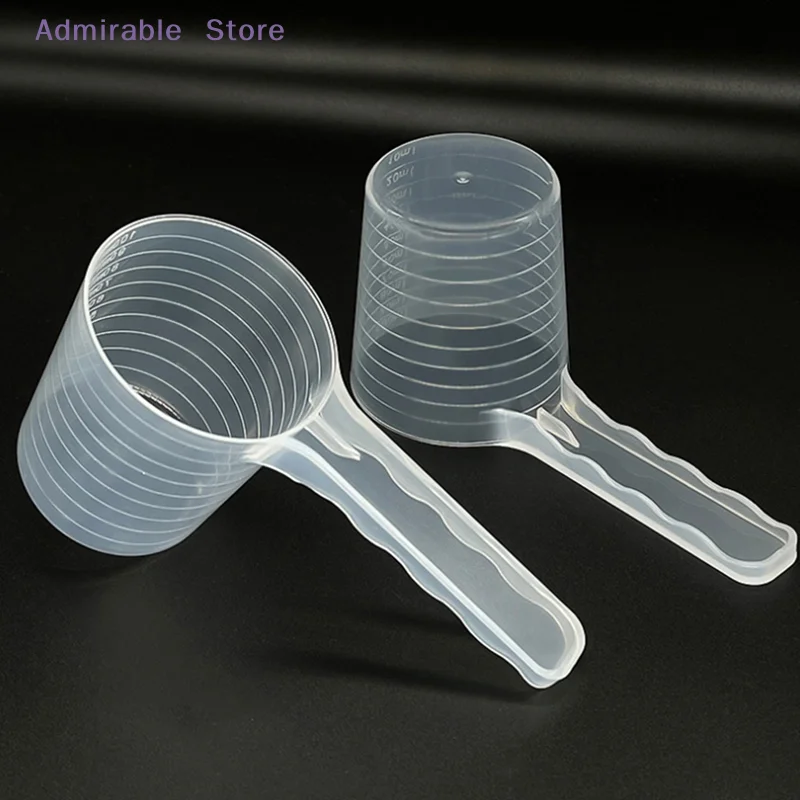 wTransparent Pet Measuring Spoon With Scale Plastic Dog Cat Feeding Shovel Pet Tableware Supplies 50g 100ml