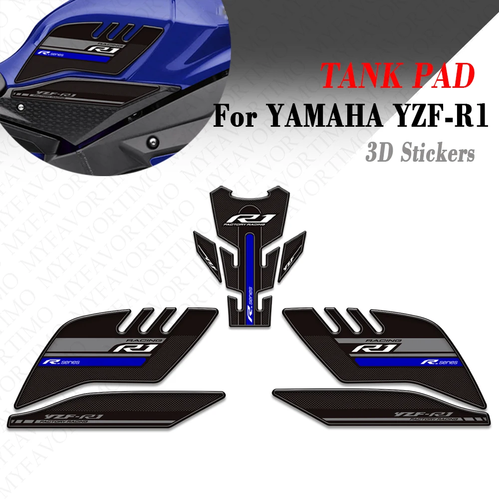 

YZF-R1 Motorcycle Protector 3D Stickers Decals Tank Pad Grips Gas Fuel Oil Kit Knee Pad For YAMAHA YZF-R1 YZFR1