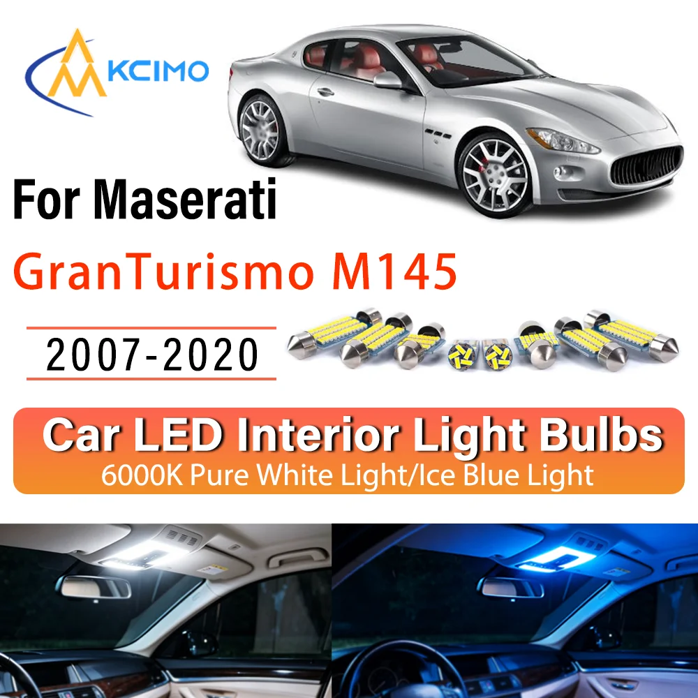 Kit de remplacement d'éclairage intérieur LED à lueur persistante pour Maserati GranTurismo M145 2007-2020 – Amélioration des lampes de dôme, de lecture, de coffre et de habitacle