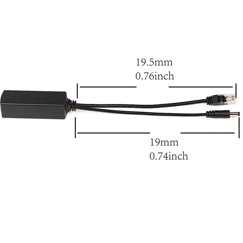 Divisor POE estándar de 48V, salida de 12V, 2A, interruptor POE Universal de 48V, cien Gigabit para cámaras, combinación de red inalámbrica