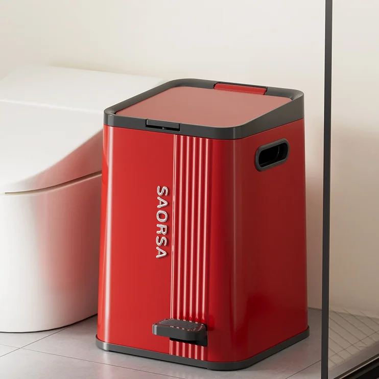 Pedal Trash Can, Hands-Free Odor-Proof Kitchen Waste Bin, 2 Colors, 33.5cm Height, for Home & Office