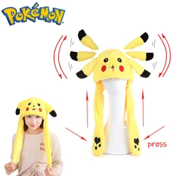 Plush Rabbit Hats Glowing Pikachu Ears Hat Cute Pikachu Moving Ears Cap Adult Children Funny Festival Party Dress Up Xmas Gifts