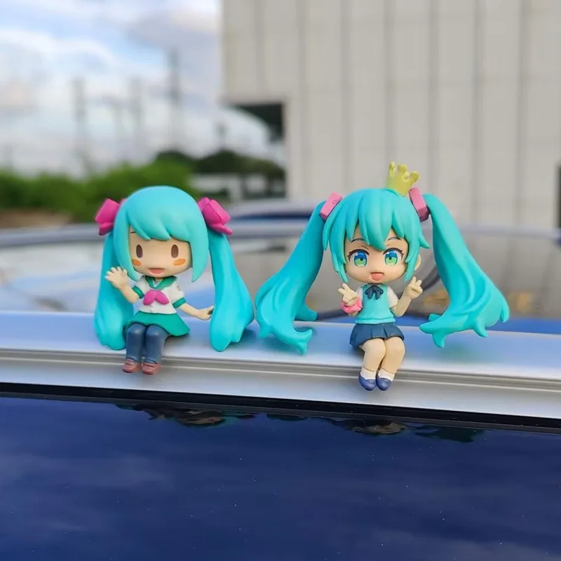 Anime Hatsune Miku Piapro 16th Anniversary 7cm Kawaii Doll Car Ornaments personaggio Pvc Model Toy Collection per regalo per bambini