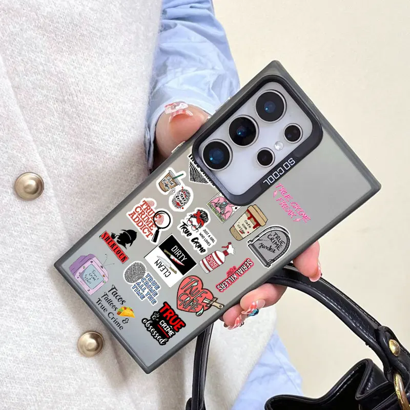 

For Samsung Galaxy S25 S22 Ultra Plus S21 FE S24 S23 Ultra Plus FE Laser Phone Case Creative Skeleton Design Shockproof Covers