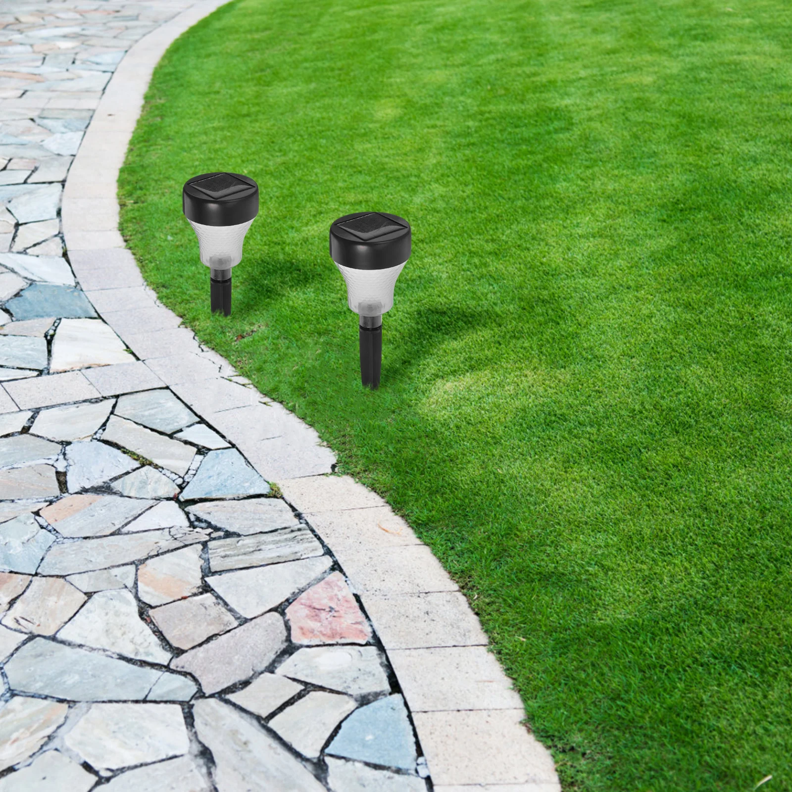 

2Pcs Solar Lawn Light LED Warm Waterproof Front Yard Backyard Garden Decor Outdoor Scene light garden light yard for outside