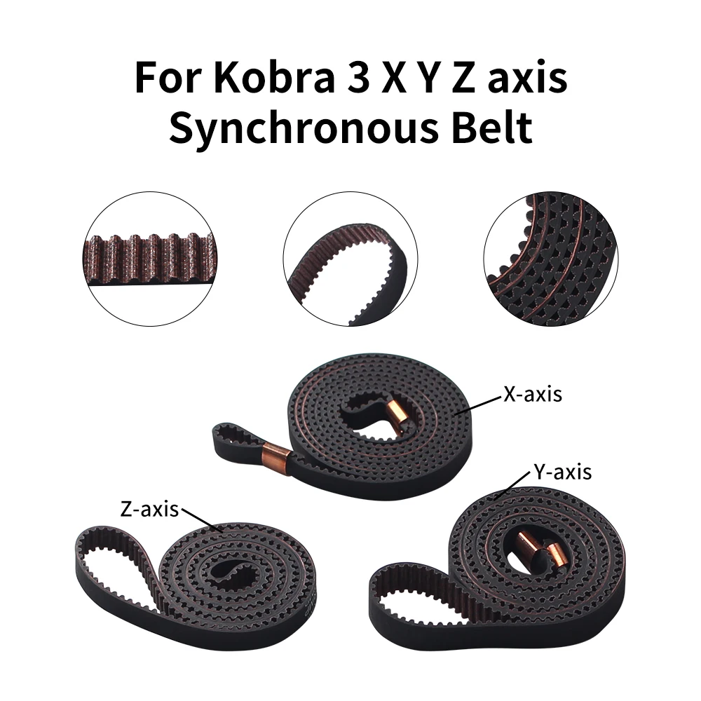 For Kobra 3 XY Z Axis Synchronous Belt Wear Resistance High Temperature For Kobra 3 3D Printer Parts