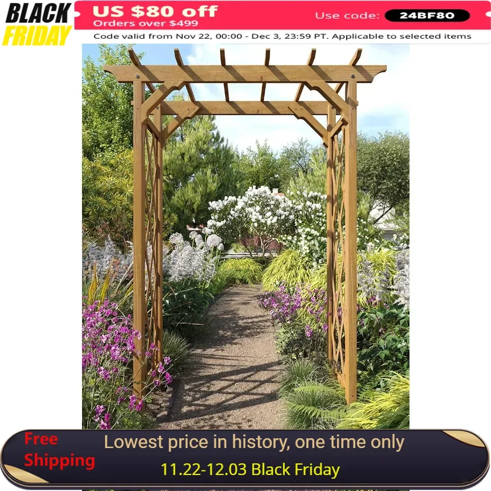 Garden Arch, 55 Inches X 88 Inches, Opening Width 51 Inches, Freestanding Planter, Garden Decoration, Outdoor Shade Arch