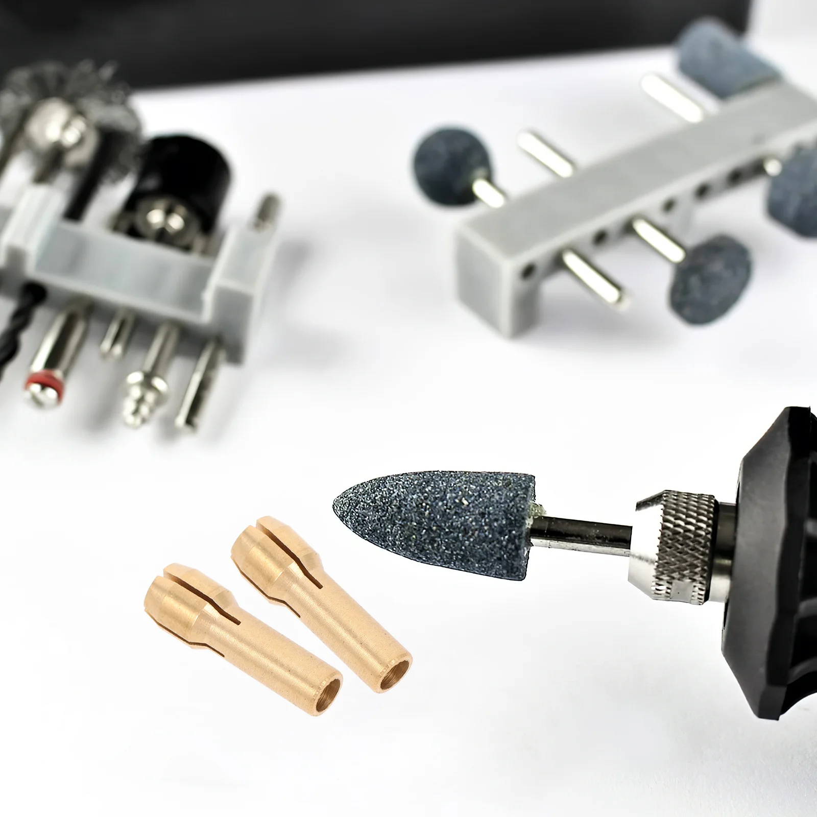 10 قطعة الحفر الكهربائية تشاك كوليت مجموعة النحاس الدقة أداة تجليخ حامل الملحقات الدوارة استبدال محول بدون مفتاح