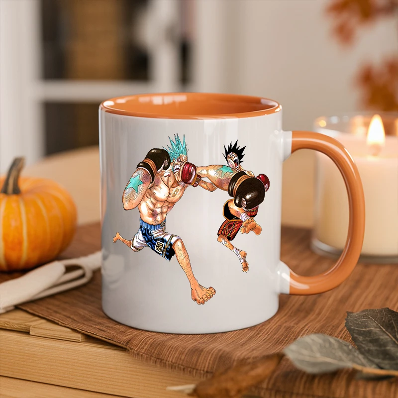 11oz anime uma peça dos desenhos animados luffy bonito kawaii caneca de cerâmica franky chocolate café leite bebida copo água presente moda criativa