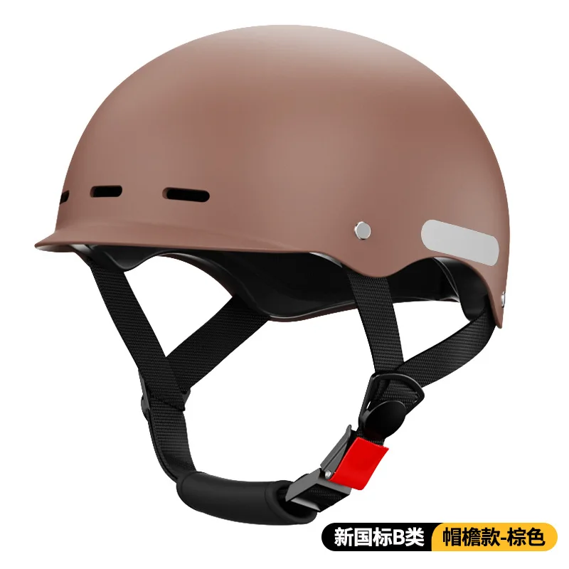 Motorcycle Helmet Skull Cap Half Face Helmet Four Seasons for Brim Helmet Motorbike Crash Motor Helmets Casco Safety Cap