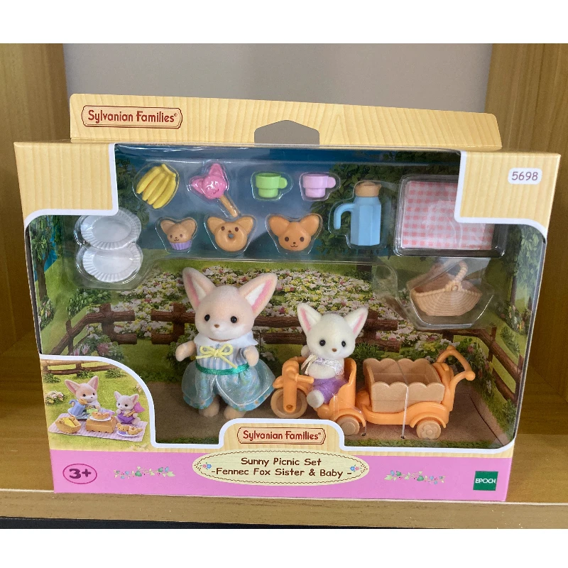 Sylvanian Families Anime Figuren Familie Set Speelgoed Schattig Konijn Tweeling Babypop Collectible Kamer Ornamenten Decor Figuur Kindercadeau