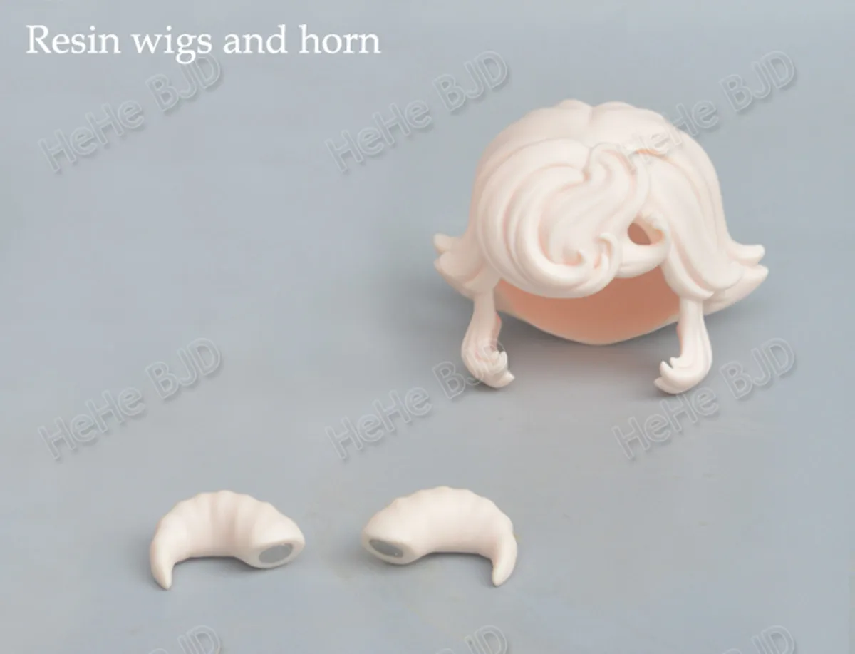 heheBJD rubber wigs and horn for 1/4 size Neeko doll (Neeko wigs),