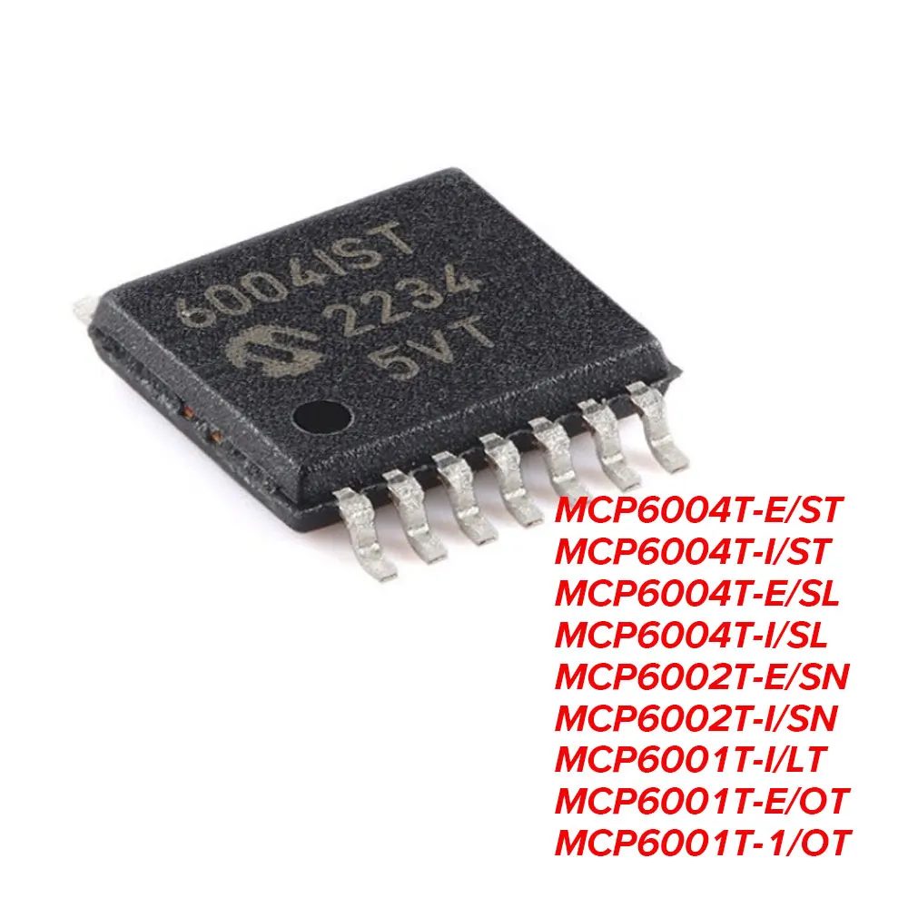 

10PCS MCP6004T-E/ST MCP6004T-I/ST MCP6004T-E/SL MCP6004T-I/SL MCP6004 MCP6002 MCP6001 TSSOP-14 SOP14 SOP8 SOT23-5 IC Chip