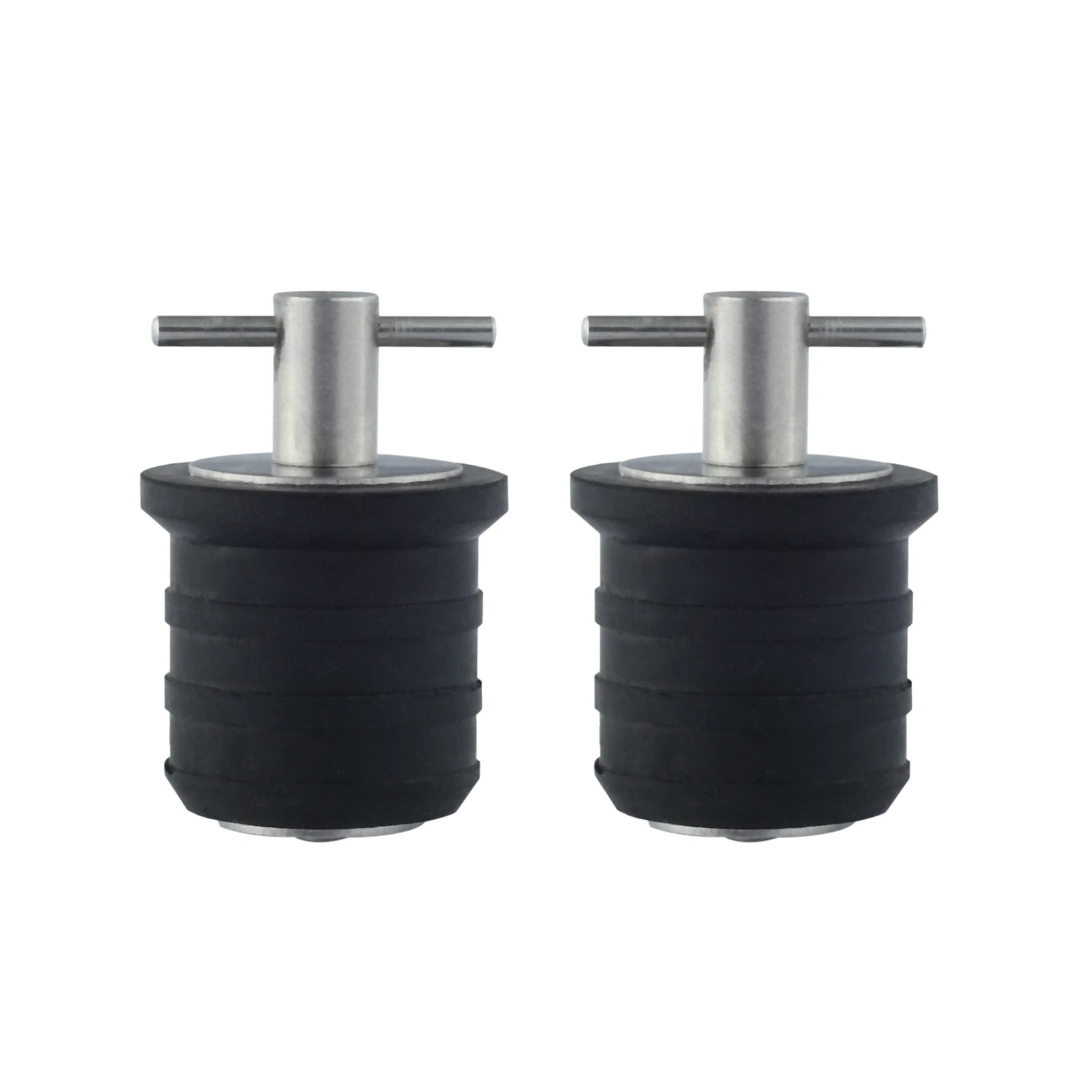 2Pcs 25mm/32mm Hole T Handle Boat Drain Plugs Rubber with Stainless Steel Marine Twist Plug Sealing Bilge Plug Boats Accessories