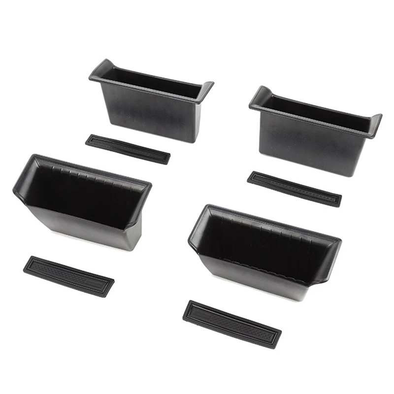 Door Side Storage Box Door Armrest Tray Organizer For Dodge RAM 1500 2018-2021 Accessories 4PCS Black