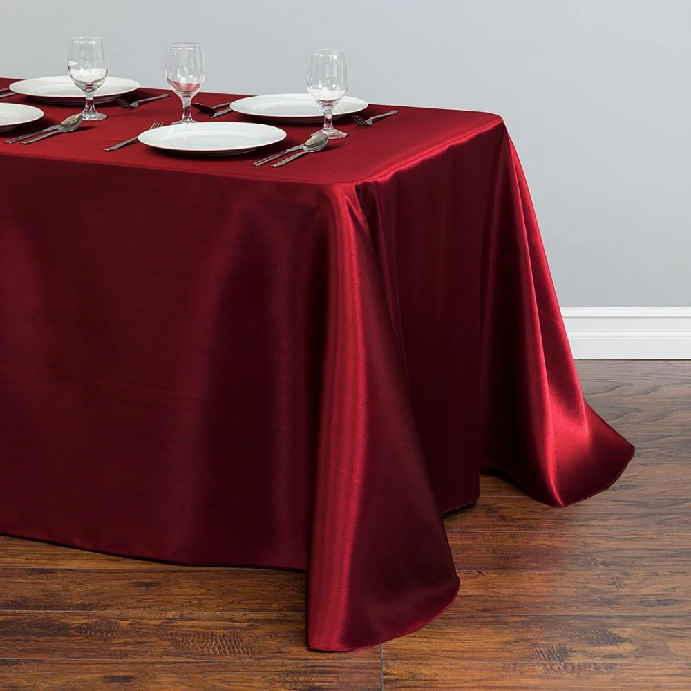 Satin Tablecloth Rectangular Table Overlay Cover Table Decoration for Home Party Holiday Dinner Wedding Banquet Decor