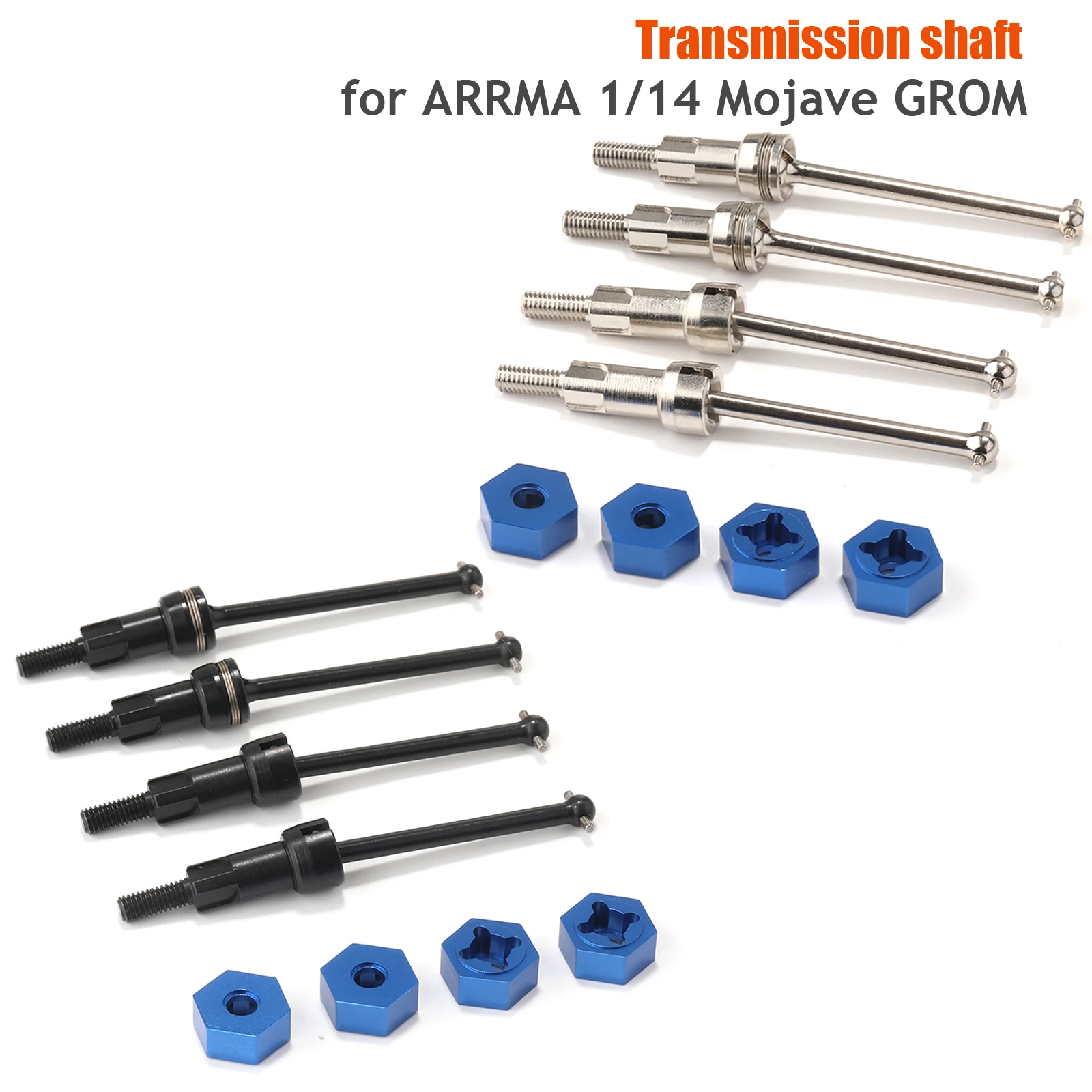 Transmission Shaft Front&Rear CVD Shaft Steel Wheel Nut Aluminium for 1/14 ARRMA Mojave GROM RC Car Upgrade Parts Accessories