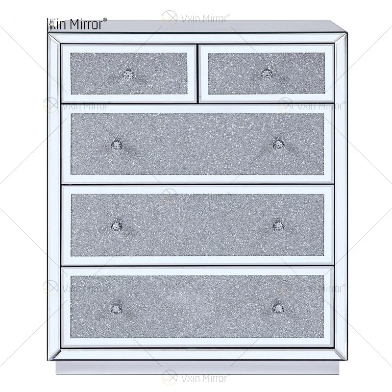 American Light Luxury Mirror Faced Cabinet, Bedroom Storage Cabinet, Glass Furniture Storage Cabinet,