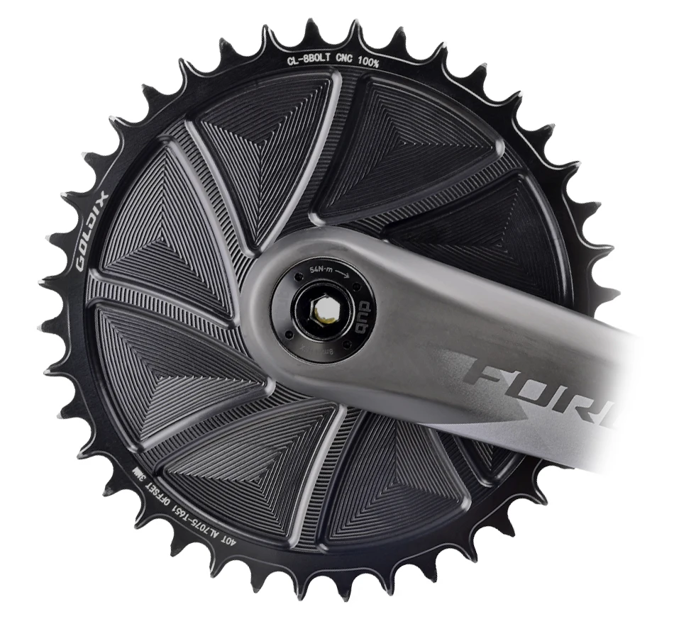 GOLDIX 8-Loch-Direct-Mount-AERO-Fahrradkettenblatt, schmal-breit, CNC-gefrästes Aluminium-Kettenrad für Rennrad- und MTB-Kurbelgarnituren – Detail 6