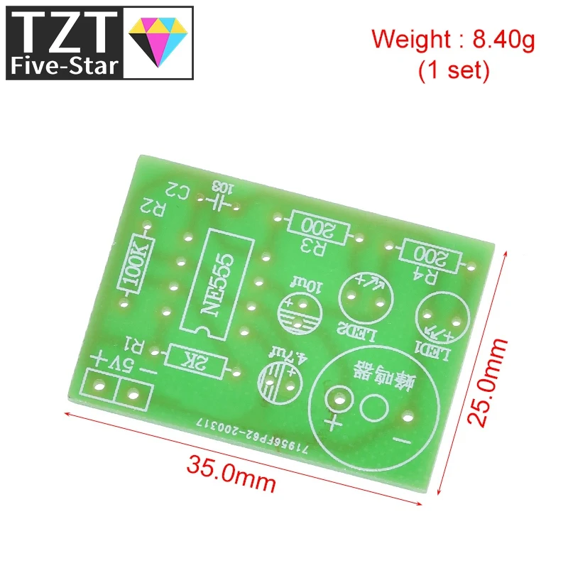 1/3 قطعة NE555 عدة الهزاز المتعدد NE555P دائرة ثابتة مصباح فلاش مزدوج لتقوم بها بنفسك عدة