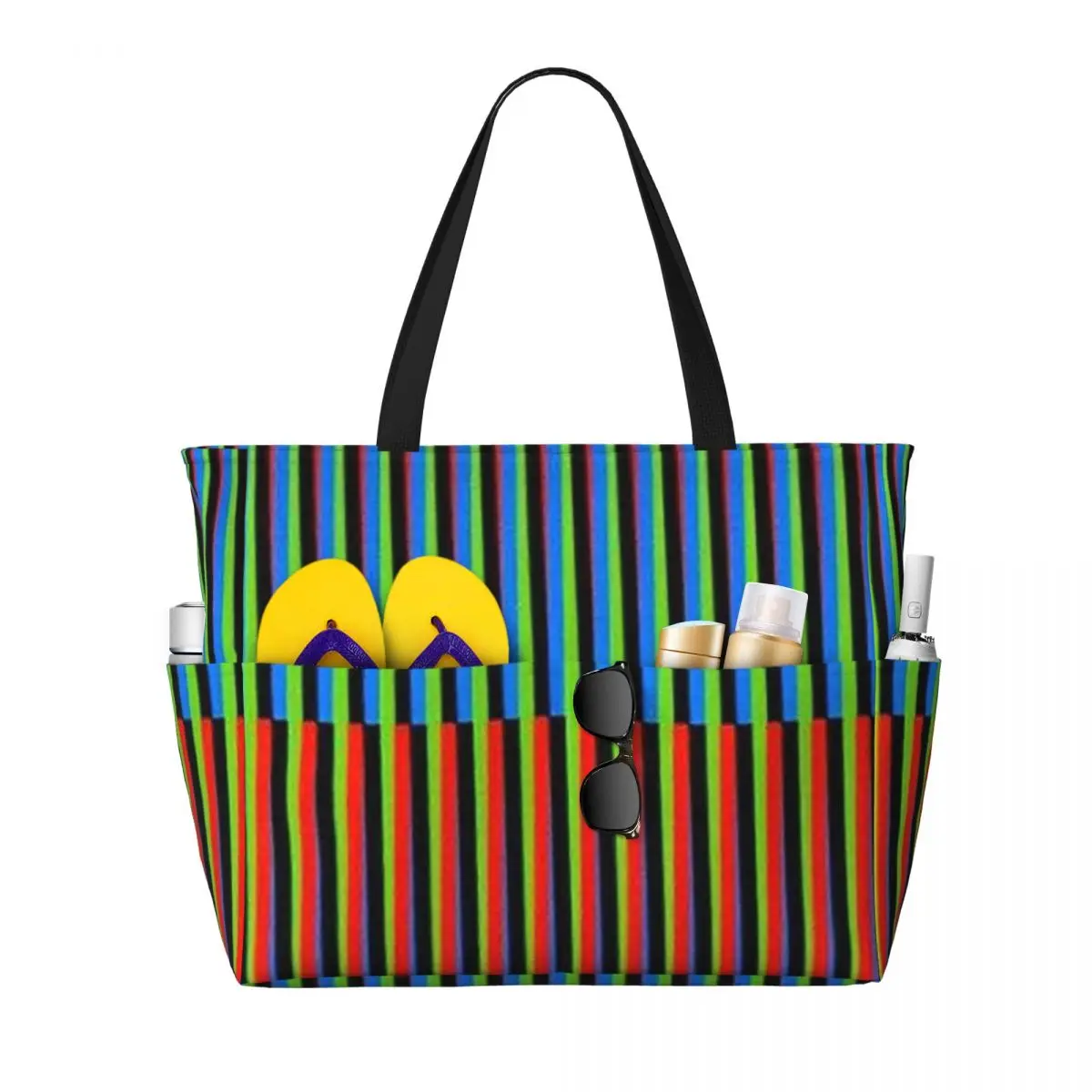 

Soft Maiquetia Venezuela Cruz Diez Beach Tote Bag Sport Gym Yoga Duffle Large Tote Bag Women Travel Bag Fitness bag