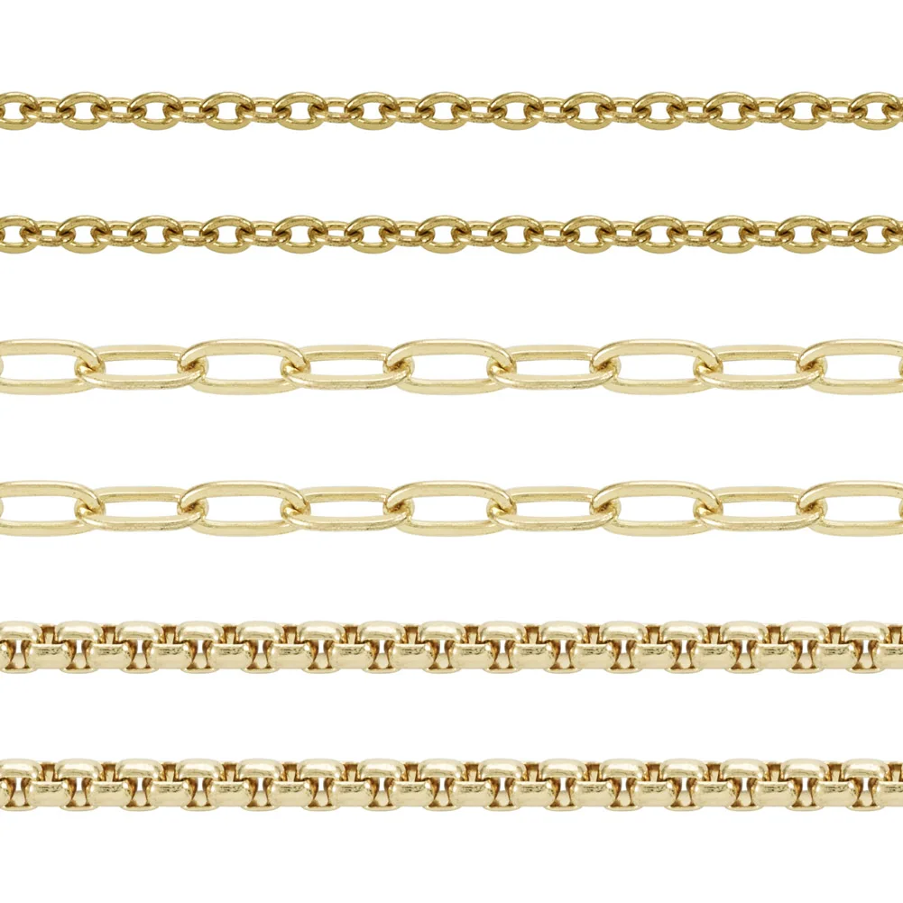 3 Roll Mix Style Chains Stainless Steel Box/Paperclip/Cable Chain with Clasp Jump Ring Bracelet Necklace DIY Jewelry Making Kit