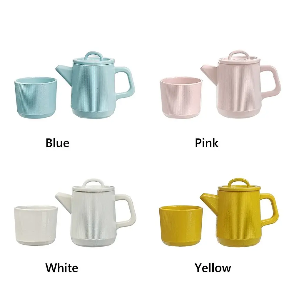 1/6 Poppenhuis Theepot Pop Accessoires Veelkleurige Pop Ketel Cup Set Poppenhuis Meubels Speelhuis Miniatuur Drinkware