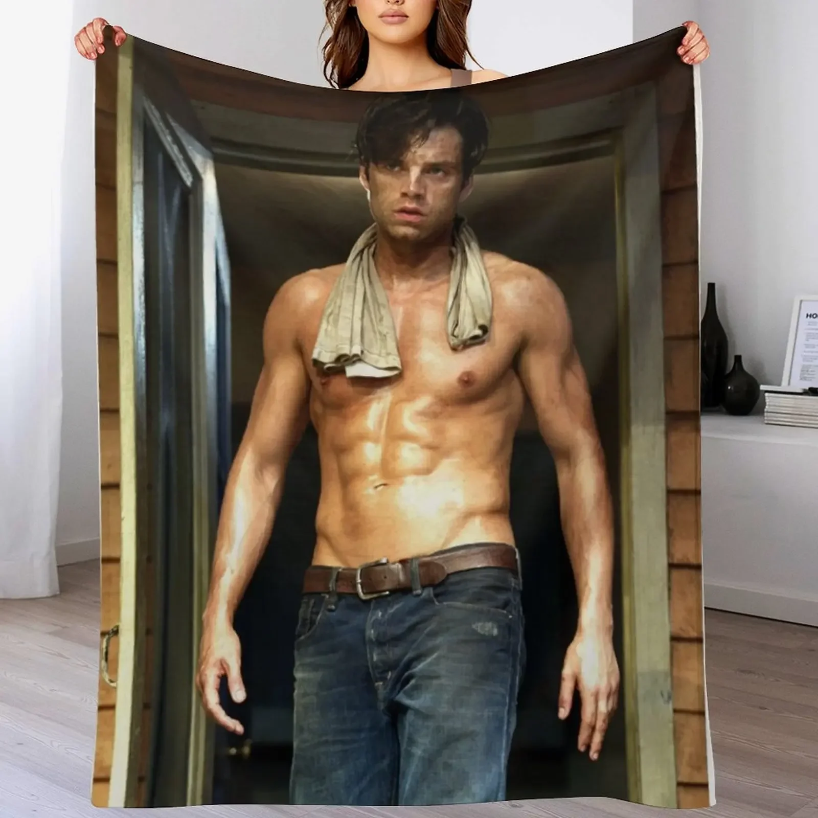 Sebastian Stan Throw Blanket Bed Fashionable Loose For Decorative Sofa Blankets