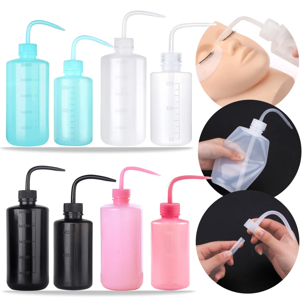 2Pcs 250ml /500ml Eyelash Cleaning Washing Bottle Grafting Eyelashes Plastic Squeeze Bottle Professional Lash Extension Supplies