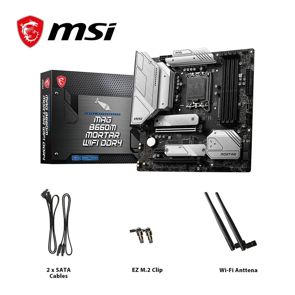 Scheda madre MAG B660M mortaio DDR4, Micro-ATX-supporta processori Core di 12th Gen, memoria LGA 1700 - DDR4 Boost 4800 + MH