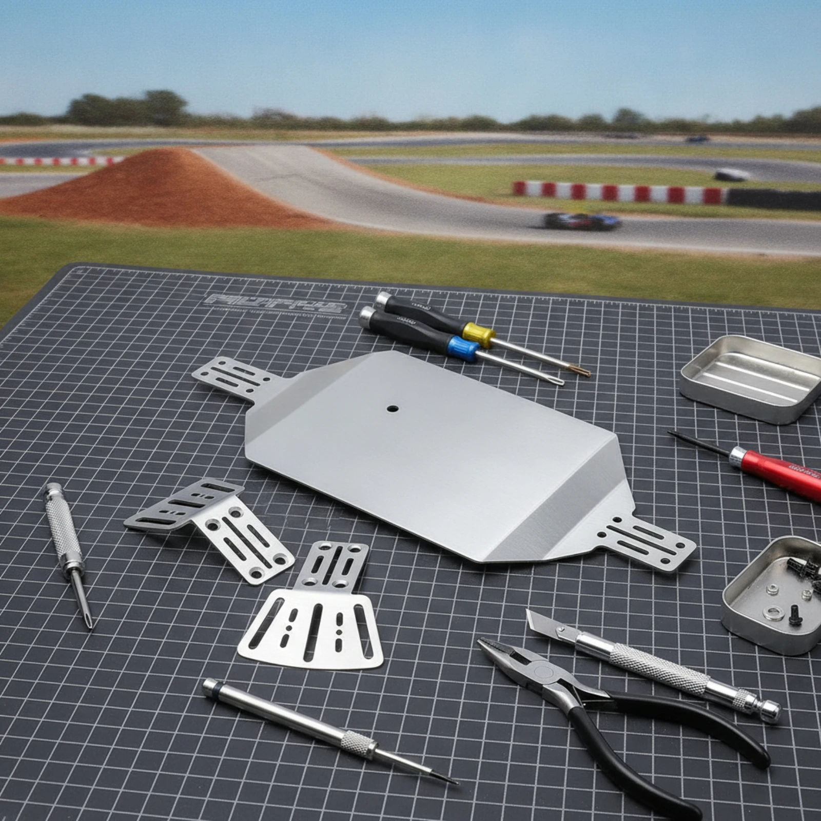RC Chassis Guard Plate Stainless Steel Chassis Guard Plate with Brackets Underbody Guard Brushed Low-Profile for Custom Setups