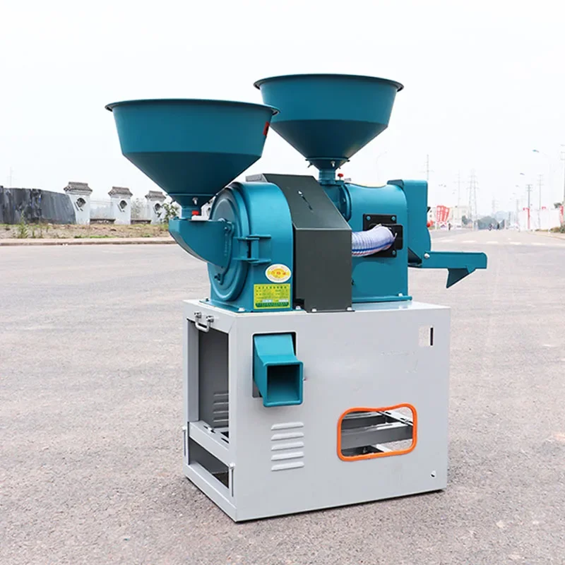 Stone Removal Fine Bran Rice Milling Machine Thickness Adjustable New Grain Peeling Machine Electric All-in-one Crushing Machine