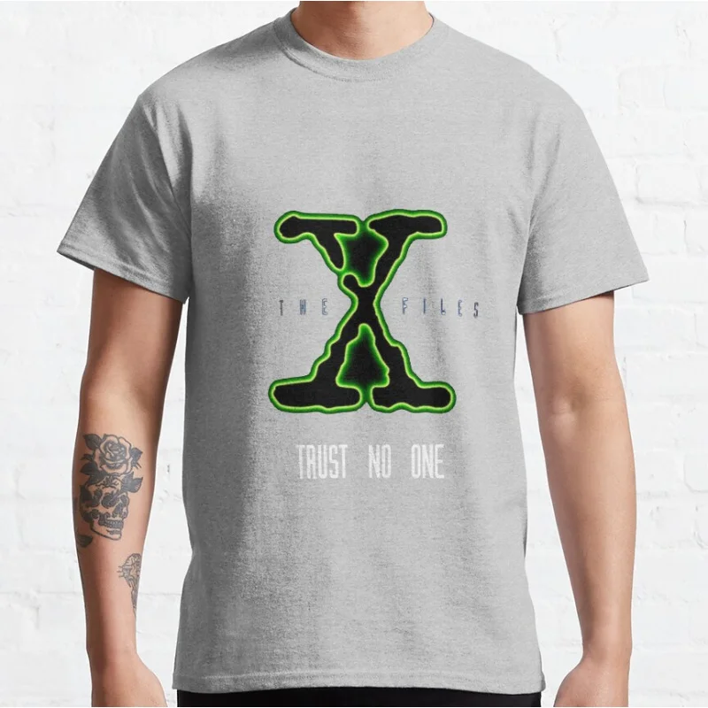 80s خمر الغريبة الخيال العلمي المسلسلات التلفزيونية The X Files Trust No One توهج الجرافيك تي شيرت كبير الحجم الكبار S-6XL