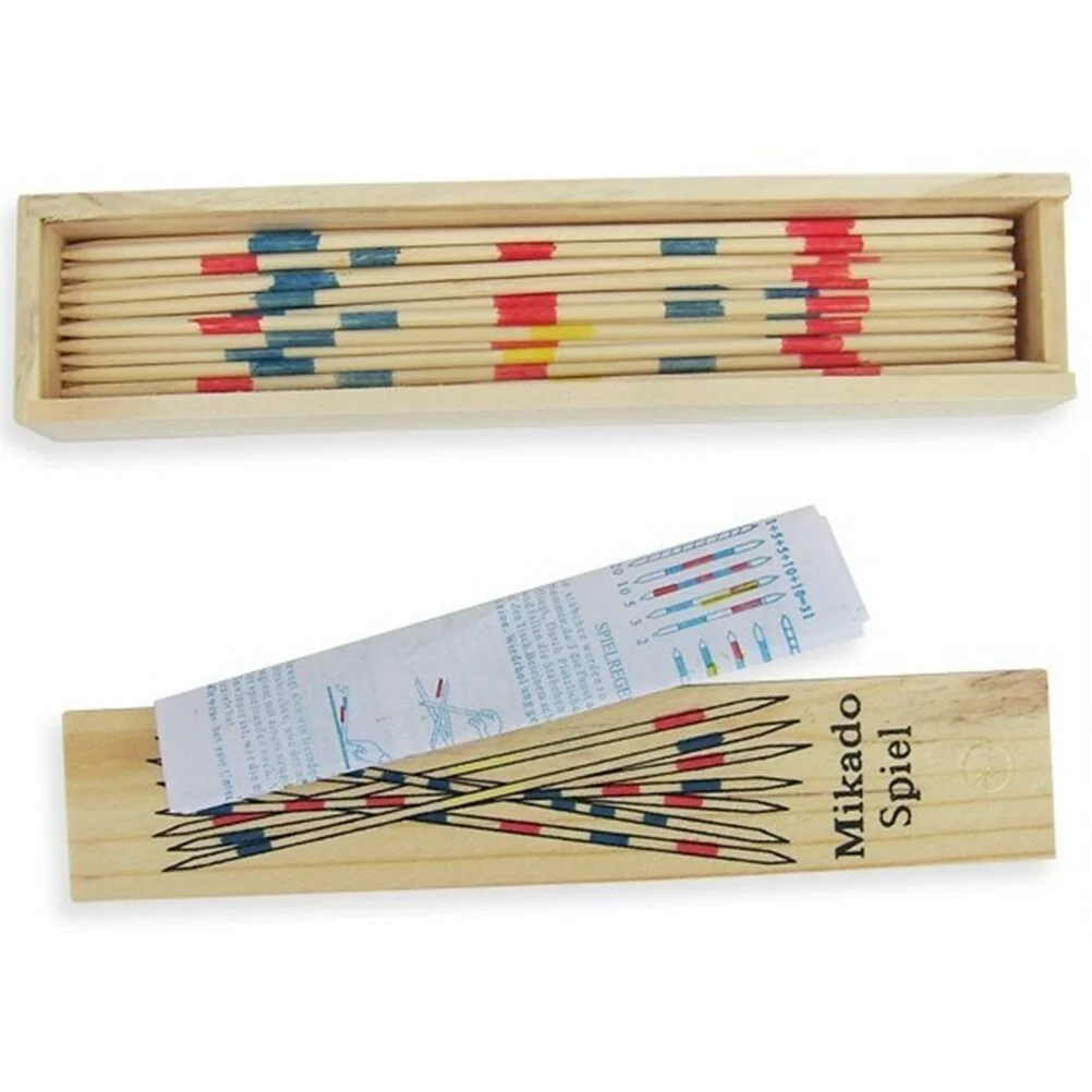 1 Set Traditional Mikado Spiel Pick Up Sticks With Box Multiplayer Game Baby Educational Wooden Board Games Stick Drop Shipping