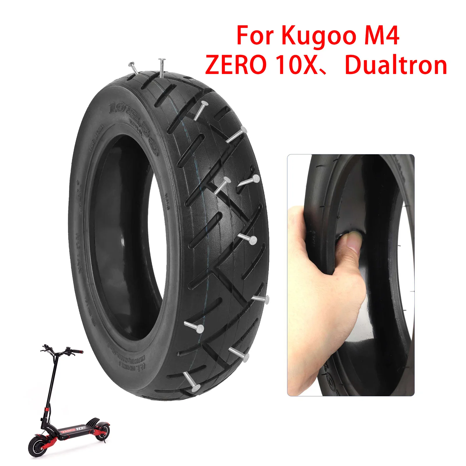 

10*2.50 Self-Healing Tubeless Tire Foldable Electric Scooter Tire For Kugoo M4 Zero 10X Dualtron10-Inch City Road Vacuum Tire