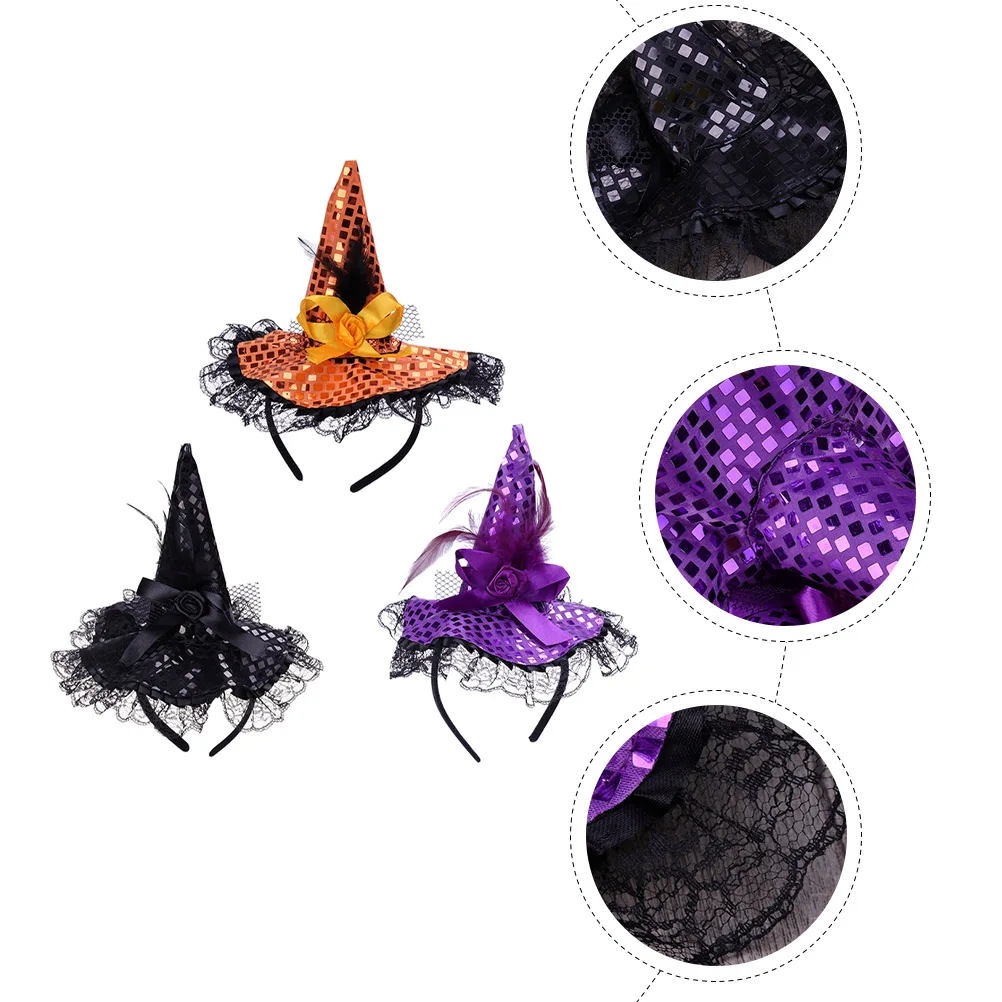 

Witch Hat Head Hook Delicate Headband Hair Halloween Reusable Wear-resistant Hairband Portable Bands