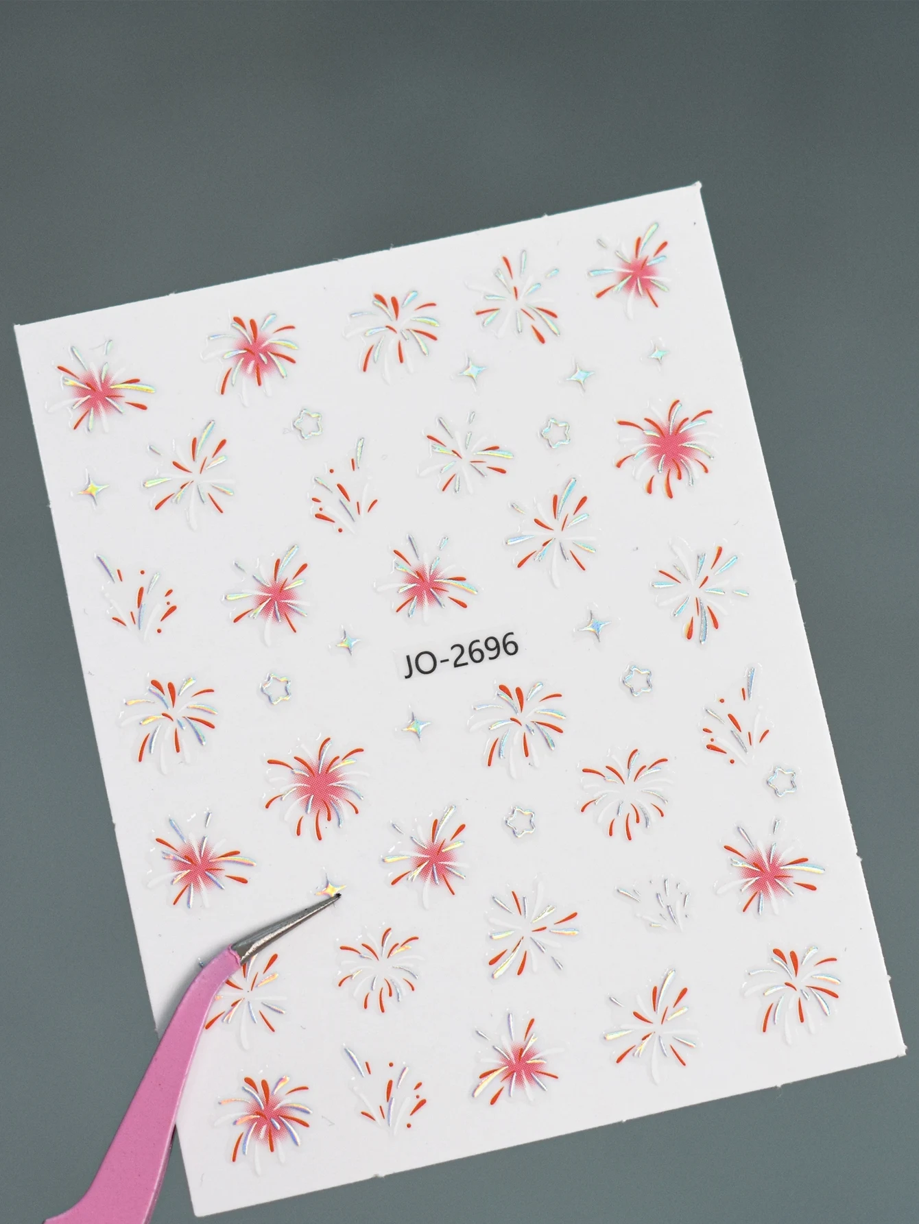 3/6/12 fogli Fuochi d'artificio Adesivi per nail art Festival metallizzato Decalcomanie glitter Decorazioni per unghie autoadesive per feste e vacanze