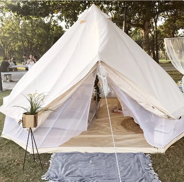

Double Layer Mosquito Proof Net Wall Summer Canvas Bell Tent 5m 4m