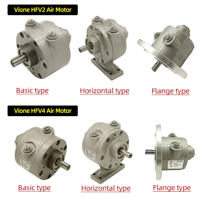 Air Operate Motor Vane Palheta Pneumática do Motor com Engrenagem Tamanho Pequeno e Grande Potência Rotativa Vane Hfv2 Hfv4