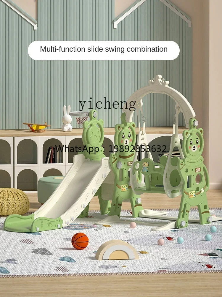 ZZ Slide Children Indoor Home 1 to 3 Years Old Baby Swing and Slides 2-in-1 Family Multi-Function