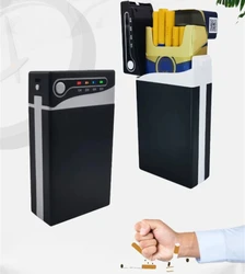 Nueva caja de bloqueo de sincronización de tiempo, cajas de cigarrillos de plástico con apertura automática para hombres, cajas de cigarrillos portátiles antipresión